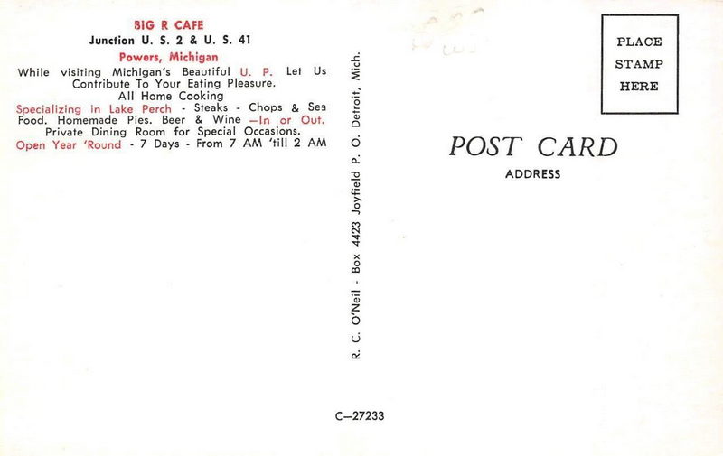 Big R Cafe - Vintage Postcard (newer photo)